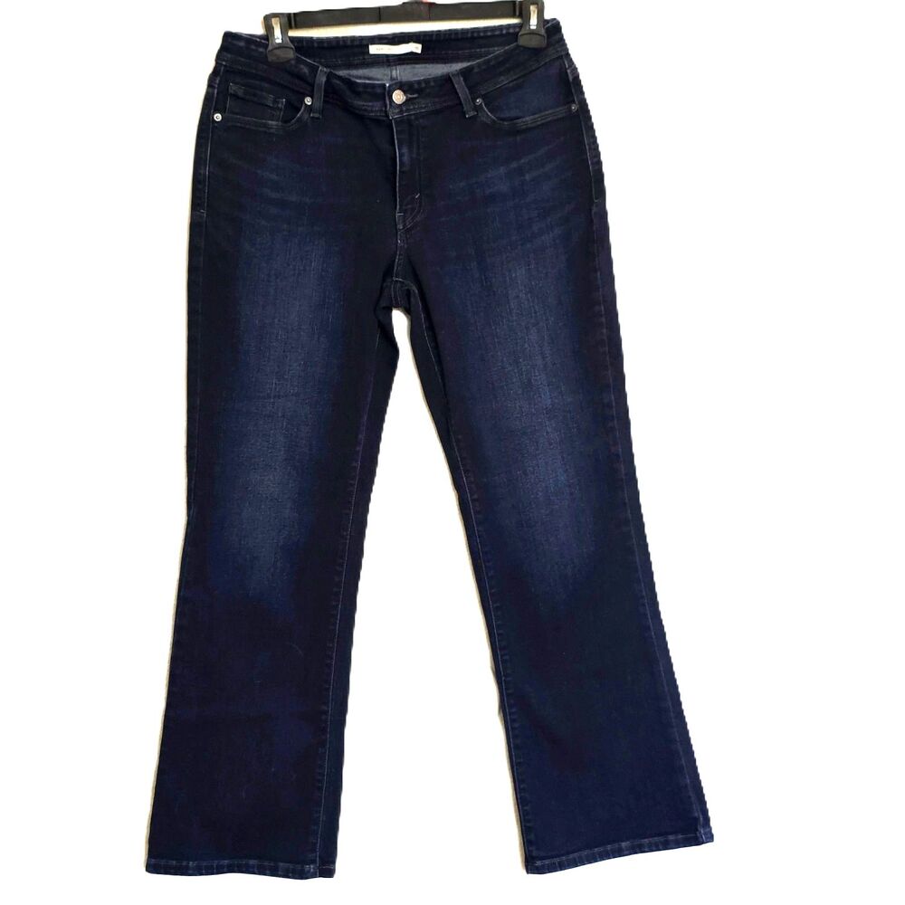 Levi's 529 Curvy Bootcut Jeans Women's Size 16 Mid Rise Dark Wash Blue Denim - Picture 2 of 10